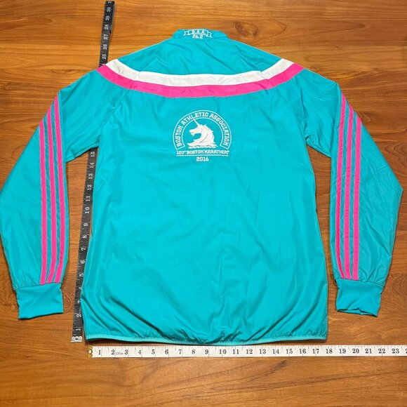 Adidas 2016 Boston Marathon Jacket Women,  Teal and Pink, Medium - Picture 7 of 11
